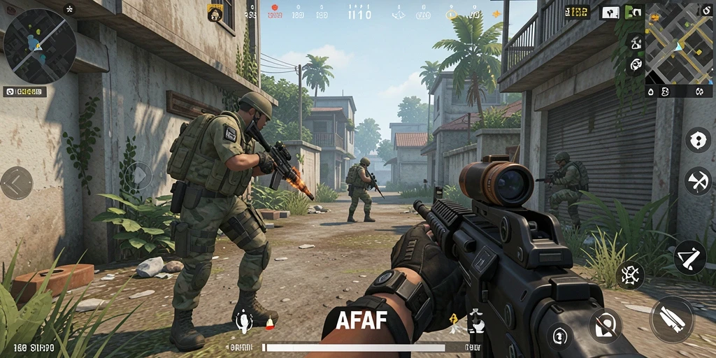 Tampilan gameplay AFAF yang dramatis dan intens.