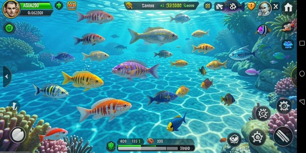 Tampilan menarik dari gameplay ASIA200 saat menembak ikan.