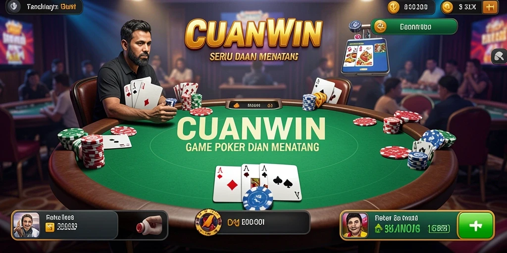 Tampilan gameplay seru dari CUANWIN dengan aksi poker mendebarkan.