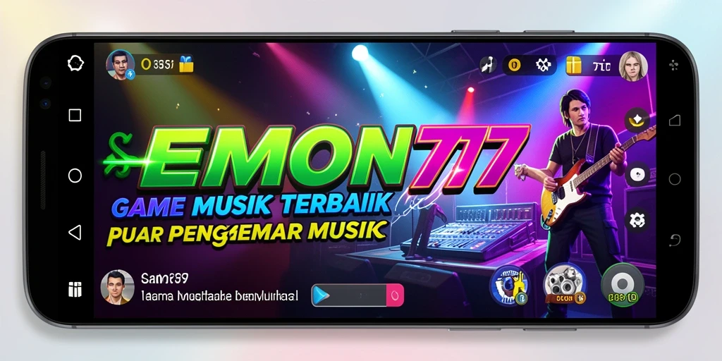Tampilan gameplay seru saat memainkan EMON777 dengan berbagai lagu.