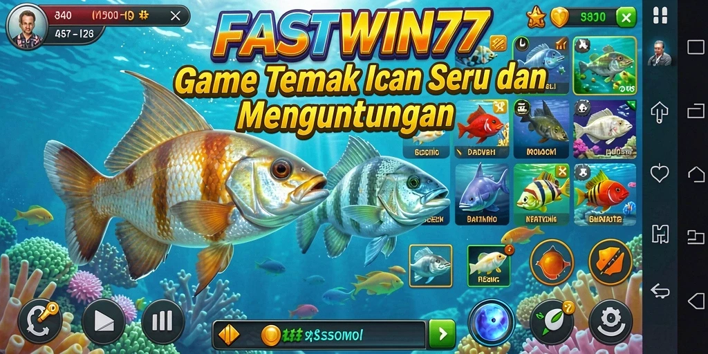 Screenshot gameplay FASTWIN77 menampilkan aksi tembak ikan yang seru.