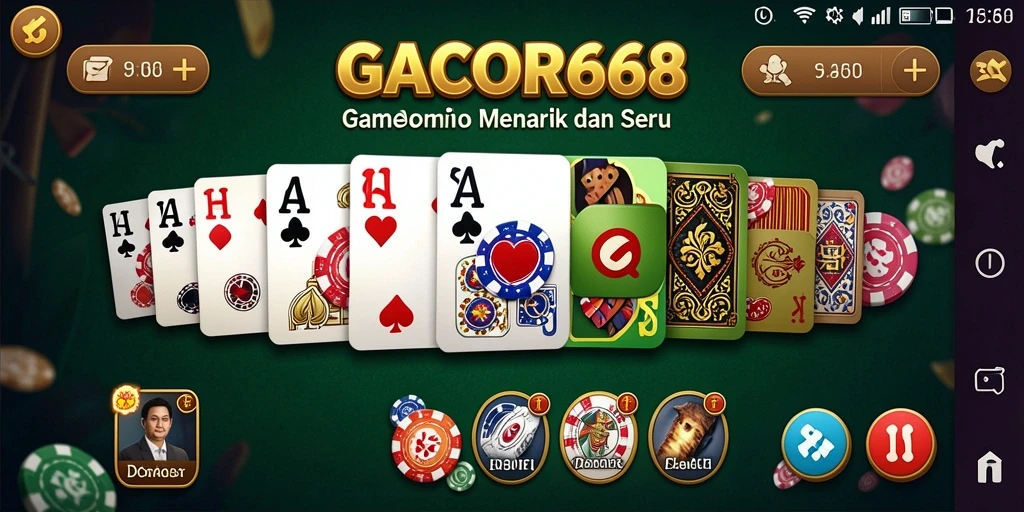 Tampilan gameplay GACOR668 dengan aksi seru permainan Domino.