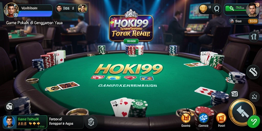 Tangkapan layar permainan HOKI99 yang menampilkan permainan poker yang seru.