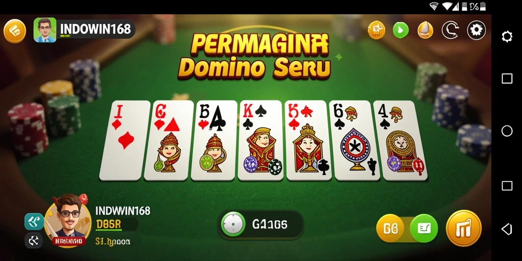 Tampilan gameplay seru dari INDOWIN168 yang menampilkan aksi domino.