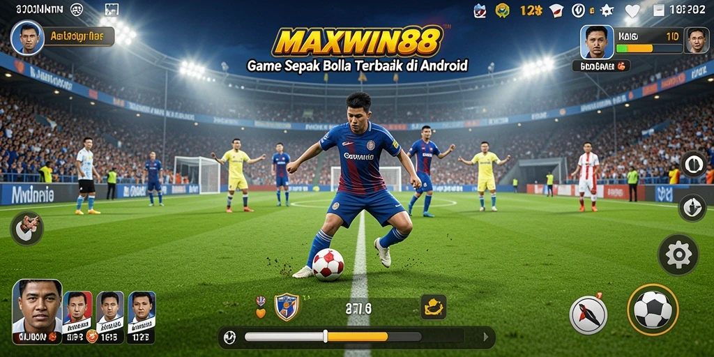 Tampilan gameplay yang mendebarkan dalam MAXWIN88 dengan aksi penuh di lapangan.