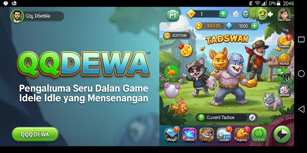 Gameplay menarik QQDEWA dengan mekanik Idle yang menawan.