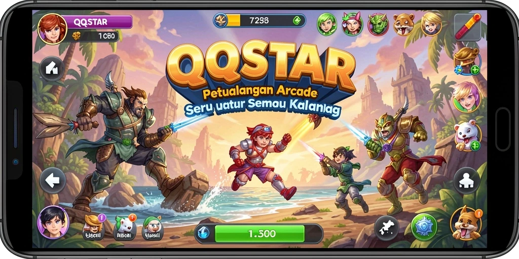 Gameplay menarik dalam QQSTAR dengan berbagai level yang menantang.