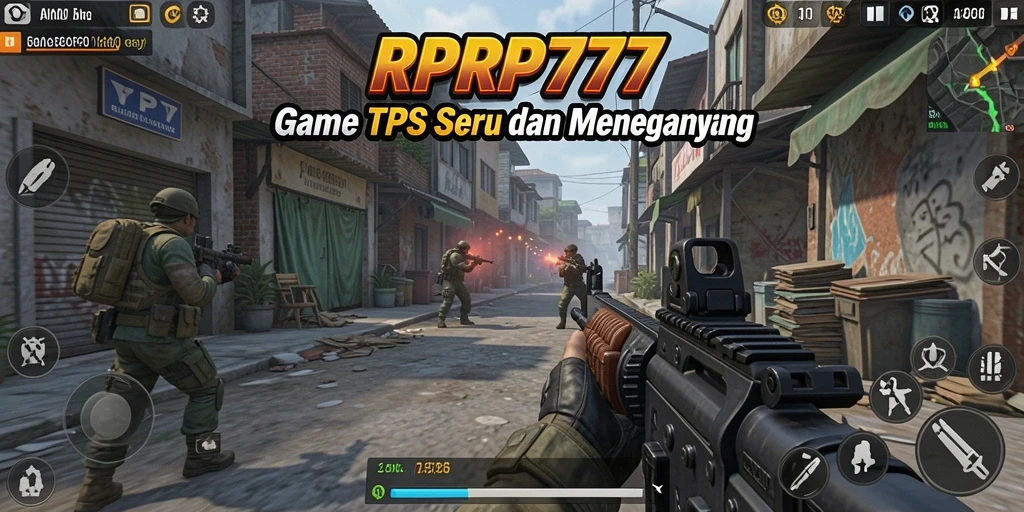 Gameplay RPRP777 menampilkan aksi menegangkan di medan perang TPS.