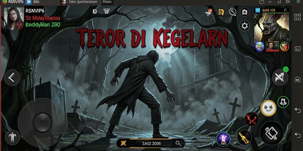 Screenshot gameplay RSNVIP6 yang menampilkan suasana mencekam.