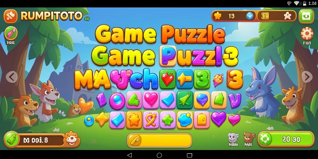 Tampilan menarik gameplay Match-3 di RUMPITOTO.