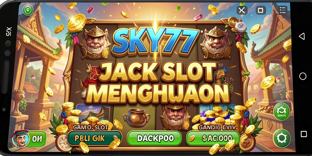 Tampilan gameplay menarik dari SKY77 dengan mesin Slot yang memukau.